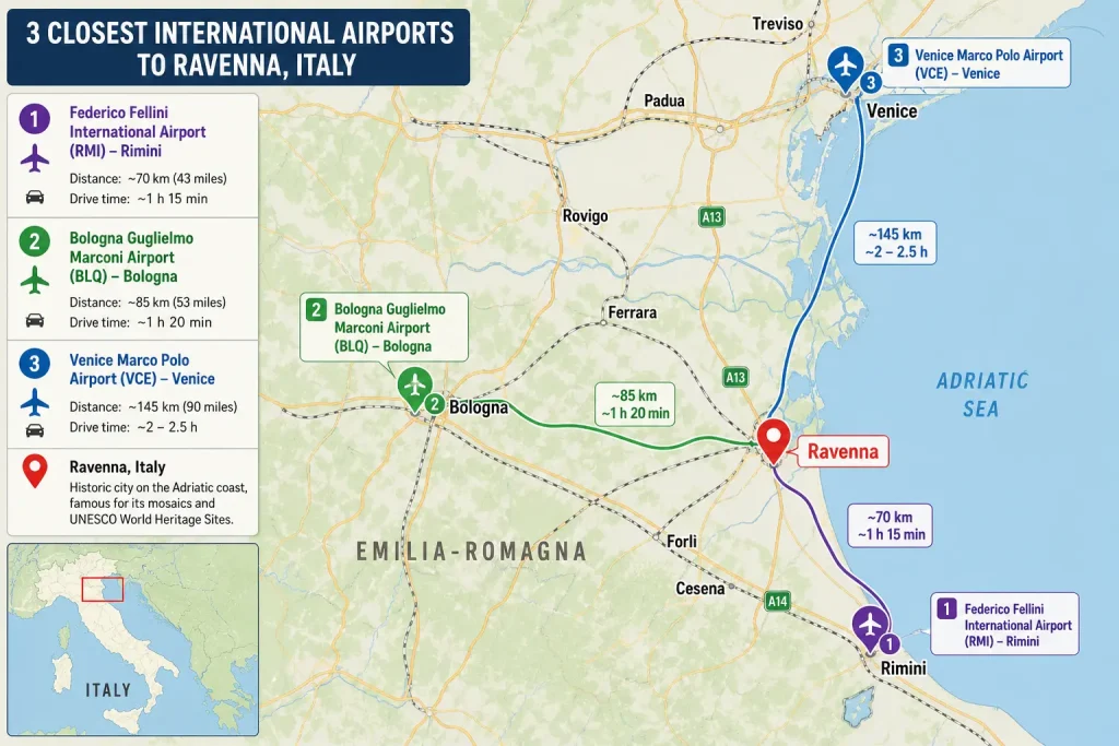 The 3 Closest International Airports to Ravenna Italy