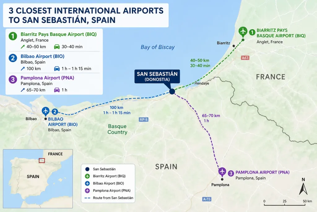 The 3 Closest International Airports to San Sebastian Spain