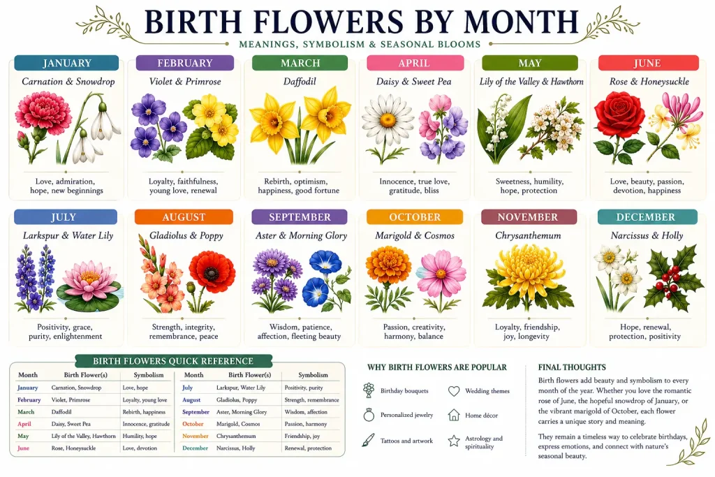 Birth Flowers by Month
